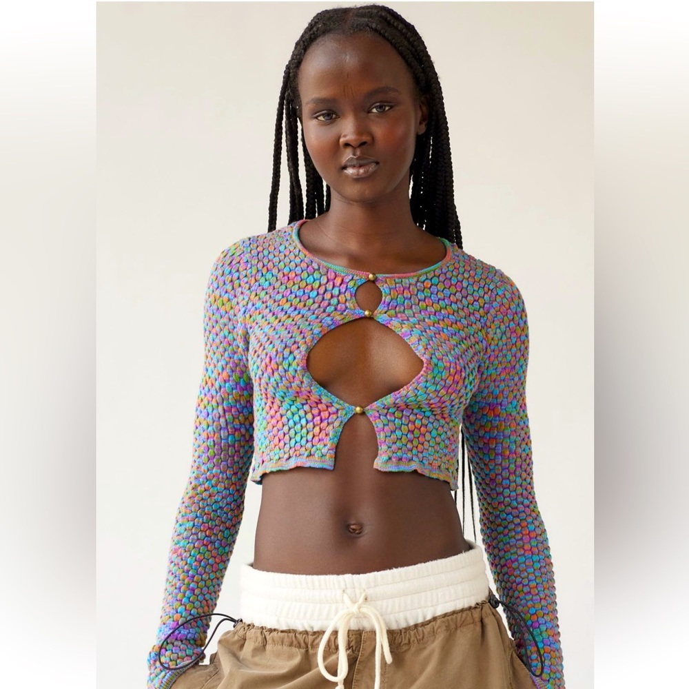 UO Textured Keyhole Sweater